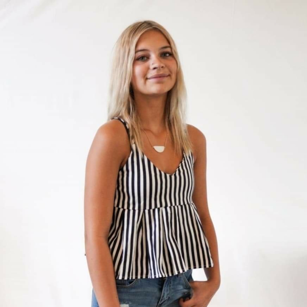 NEW- Striped Babydoll Tank Top